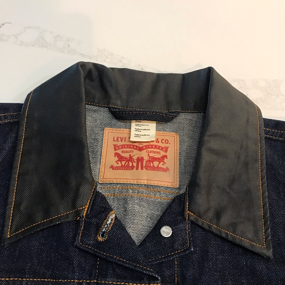 Womens Levi’s Jean and Faux Leather Jacket Medium New Without Tags - Picture 7 of 11